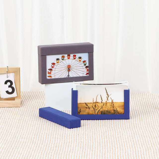 Оптовая индивидуальная логотип 4x6 фото сбора коробки рамка бумажная картонная крышка ткани для свадьбы