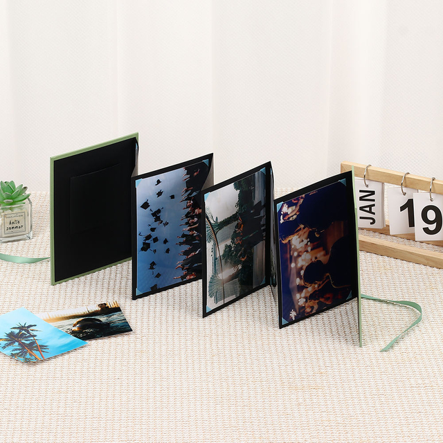 Оптовая индивидуальная логотип складывает складной фотоальбом 4x6 5x7 Размеры бумажных обложки