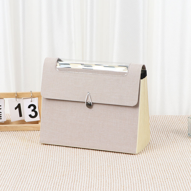 Пользовательский логотип с 17 карманами Расширяющийся файловый организатор Организатор Банджи Закрытие крышка льня