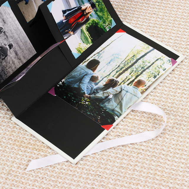 Фотоальбом, сделанный с прочной бумажной обложкой, горячая продажа оптовая логотип, красочная складка на день рождения и свадьба 1000 шт.