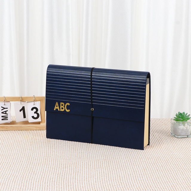 OEM 24 кармана расширяющаяся папка файлов A4 Настраиваемая PU Cover Cover Hard Cardboard Bange Closue Closulable School Document