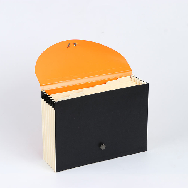 Пользовательский логотип 7-карманов A4 Size Mage Bag Rubber лента Расширение аккордеонного документа Организационная организатор индивидуальная офисная бумага школа