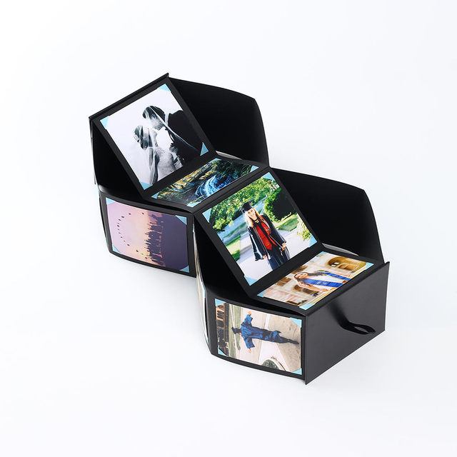 OEM Оптовая высококачественная фотоальбома Hard Cardboard Photo Custom Printed Closure с всплывающим взрывным дизайном свадьбы подарки