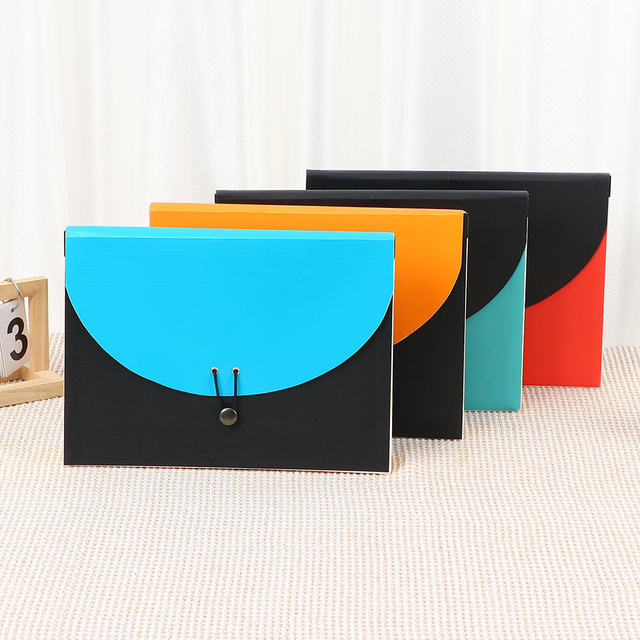 Пользовательский логотип 7-карманов A4 Размер Организатор Расширение аккордеонного офисного документа Папка документа Бумага Используйте индивидуальную упаковку