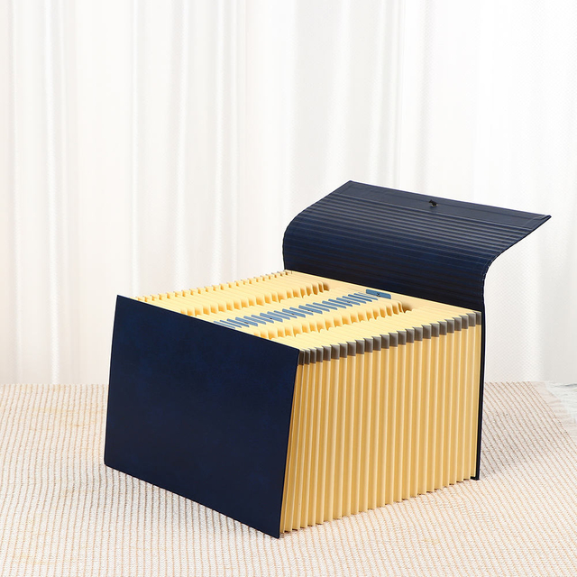 OEM 24 кармана расширяющаяся папка файлов A4 Настраиваемая PU Cover Cover Cover Hard Cardboard Buncee Closure Cremyclable School Paper