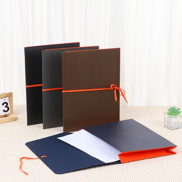 Оптовая пользовательская логотип A4 Pave Paper File File File с тканевой крышкой ленты закрытие пакета офисная школа канцелярские товары
